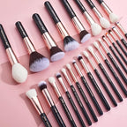 Jessup Brand 25pcs Professional Makeup Brush Set Beauty Cosmetic Foundation Powder Blusher Eyeshadow Blending Natural-Synthetic Hair Brushes Set (Black/Rose Gold)