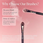 Piccasso 23 Small Blusher Brush – Precise Makeup Brush for Cheeks, Nose, and Chin, Soft Squirrel & Horse Hair for Delicate Application, Detail Face Brush for Daily Use, Korean Professional Beauty Tool