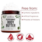 Peppermint Body Lotion | Moisturizer for Dry Skin | with Raw Shea Butter and Jojoba Oil | No Synthetic Fragrances, Non-Greasy Body Cream for Men and Women | 8 oz
