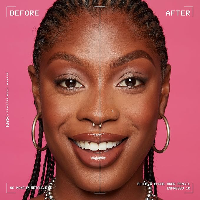 NYX PROFESSIONAL MAKEUP Blade & Shade Brow Pencil, Nano Mechanical Eyebrow Pencil, Up to 16HR Make Up Wear - Espresso