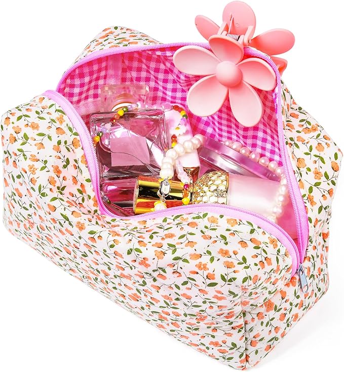 Soidram pink makeup bag floral