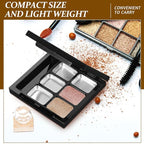Healifty Empty Lipstick Palette Pan 6-grid Magnetic Eyeshadow Palette Boxes with Press Cosmetic Cream Tray Portable Small Makeup Compact Containers