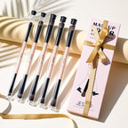 Jessup Makeup Brushes 5pcs Double Ended Eyeshadow Brush Contour Blending Eyeliner Eye Shader Brush, Vegan Fiber Precision Eye Brush Set Peach Dust T509