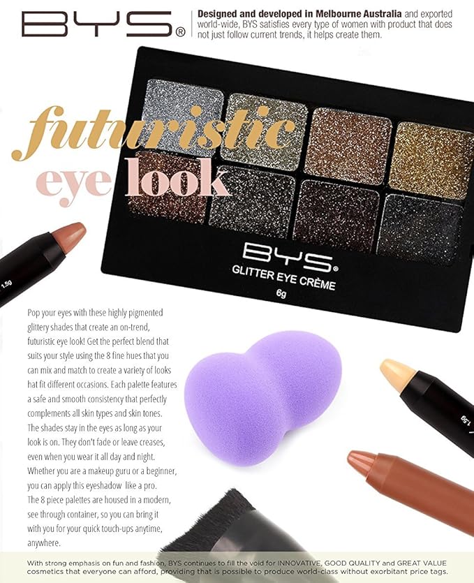 BYS Glitter Gel Makeup Palette 8 shades -