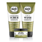 Softsheen-Carson Magic Shaving Beard Grooming Kit for Men with Cedarwood Oil, Includes Beard Butter, Scrub and Cleanser, Gift Set for Facial Hair Care,1 kit