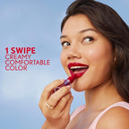 COVERGIRL Clean Lip Color, Iconic Ruby, Satin Finish, Squalane, Avocado & Aloe, Carmine-Free, Non-Drying, 0.12oz
