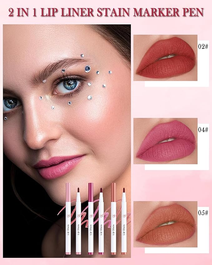 Lip Stain Marker Pen-3Pcs Hydrating Lip Tint Stain Lip