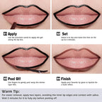 KIMUSE Peel Off Lip Liner Stain, Long Lasting Lip Tint Stain Peel Off, Waterproof, Transfer-Proof, Highly Pigmented Color Peel Off Lip Stain Liner, Matte Finish