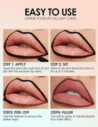 Erinde Peel Off Lip Liner Stain, Long Lasting Tattoo Lip Liner with Tweezer, Matte Finish Peel Off Lip Stain, Waterproof Transfer Proof Lip Stain Peel Off, Non-Stick Cup Nude Lip Stain Lipliner, 06