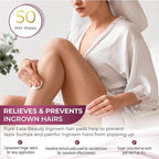 Ingrown Hair Treatment & Exfoliating Pads – 50 Pre-Soaked Wipes for Razor Bumps Treatment for Women – Skin-Smoothing Formula for Face, Neck, Underarms & Bikini Area