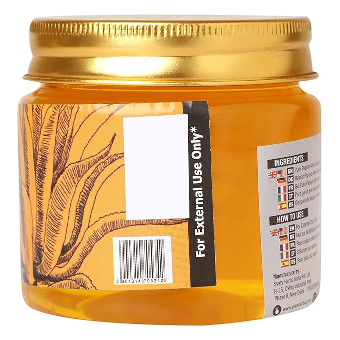 SVATV Papaya Aloe Vera Gel | Wrinkle reduction | Exfoliate the Skin | Helps in Skin Problems | Paraben & Sulfate Free - 200g | 7.05 Oz | 0.44 Lbs
