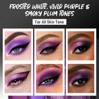 Purple Eyeshadow Palette with Mirror Lilac Violet Plum Tones Matte Shimmer Glitter 6 Colors Mini Eye Shadow Pallet Travel Size Highly Pigmented for Fairy Witch Goth Halloween Costume Makeup