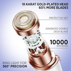 Facial Hair Removal for Women: Rechargeable Hair Removal Device - Painless Womens Face Razor Peach Fuzz (White)