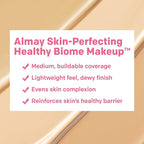 Almay Skin Perfecting Healthy Biome Foundation Makeup with Prebiotic Complex SPF 25, Hypoallergenic, -Fragrance Free, 150 Tan, 1 fl. oz.