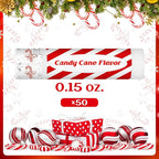 50 Pack Christmas Candy Peppermint Cane Lip Balms Bulk Holiday Flavor Collection Lip Balm Gifts Christmas Stocking Party Gifts Goodie Bags Stuffers for Women Men Staff Employee