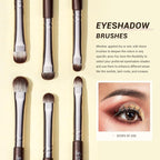 Jessup Eye Makeup Brushes Set Professional 15pcs Brown Eyeshadow Brush Eyebrow Concealer Eyeliner Blending Brush for Makeup Premium Synthetic Eye Brush Set, T499