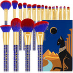 Docolor Makeup Brushes 19Pcs Makeup Brush Set Premium Gift Synthetic Powder Kabuki Foundation Contour Blush Concealer Eye Shadow Blending Liner Make Up Brush Kit, Ancient Egyptian Series