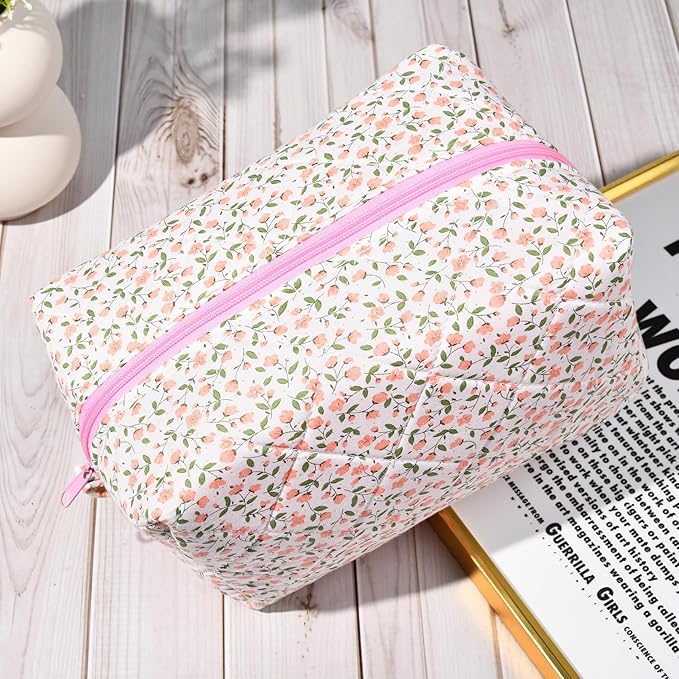 Soidram pink makeup bag floral