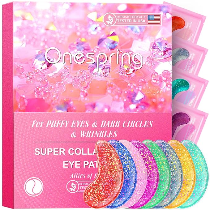 Under Eye Patches (24 Pairs) - Eye Gel Pads for Wrinkles, Puffy Eyes, Dark Circles, Eye Bags, Natural Collagen Eye Gels Pads, Under Eye Mask Patches for Refreshing, Revitalizing