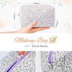 Soidram floral makeup bag quilted