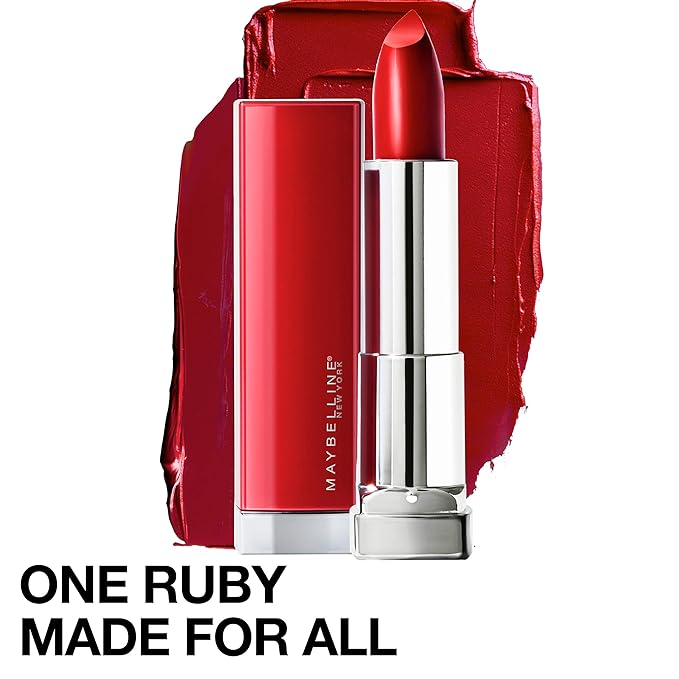 Maybelline Color Sensational Made for All Lipstick, Crisp Lip Color & Hydrating Formula, Ruby For Me, Red, 1 Count