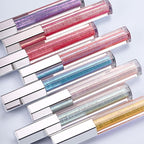 Hot Pink Glitter Lip Gloss Liquid Lipstick, Diamond Shimmer Metallic Sparkly Iridescent Chameleon Lip Gloss Gift for Women, Long Lasting Waterproof Highly Pigment Holographic Lip Makeup05