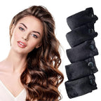 Aimin Hair Heatless Hair Curlers No Heat, Heatless Curls Overnight Blowout Rods, No Heat Hair Curlers To Sleep In, Soft Flexi Rods For Long Hair, Thick Curling Rod Styling Tools(20pcs black)