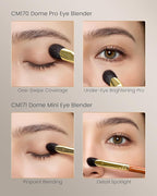 Desert Oak Series Thumb-Shaped Eyeshadow Brush - Curved Brush Head Mimics Natural Finger Contour, Premium Goat Hair & Bubinga Handle for Lid/Crease Blending (CM 170)