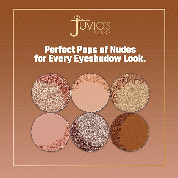 Juvia's Place Palette The Nudes - Neutral Hues, Blush, Sand, & Shimmer, Professional Eye Makeup, Pigmented Palette for Eye Color & Shine, Pressed, Shades of 6