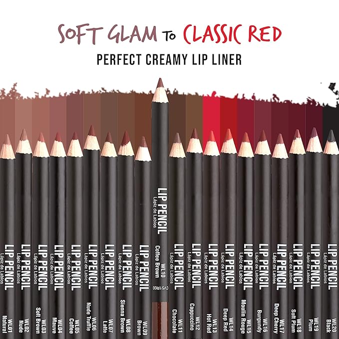 Professional Slim Lip Pencil, Creamy Soft Lip Liner, Smooth Long-Lasting Rich Lip Color, Natural Lip Makeup, Water-Resistant Lip Crayon (Coffee Brown)