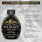 The Sicilian 200X Black Bronzer Dark Tanning Lotion Indoor Tanning Beds & Outdoor Bronzing Sun Tan Lotion