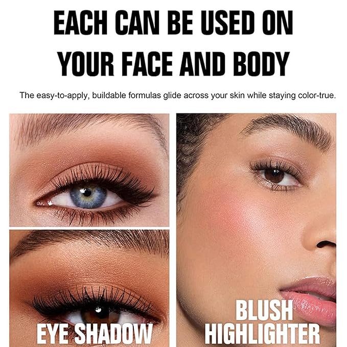 3D Blush Palette, Multi-Use Makeup Powder Blush Palette Cream Blush For Cheeks, Mulit Glow Balm, Lightweight, Smooth, Blendable, Long-Lasting Pigment, Natural Shimmery Or Matte Finish(01#)