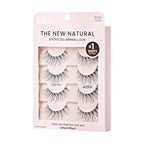 KISS The New Natural, False Eyelashes, 'Wide Slacks', 12 mm, Includes 4 Pairs Of Lashes, Contact Lens Friendly, Easy to Apply, Reusable Strip Lashes