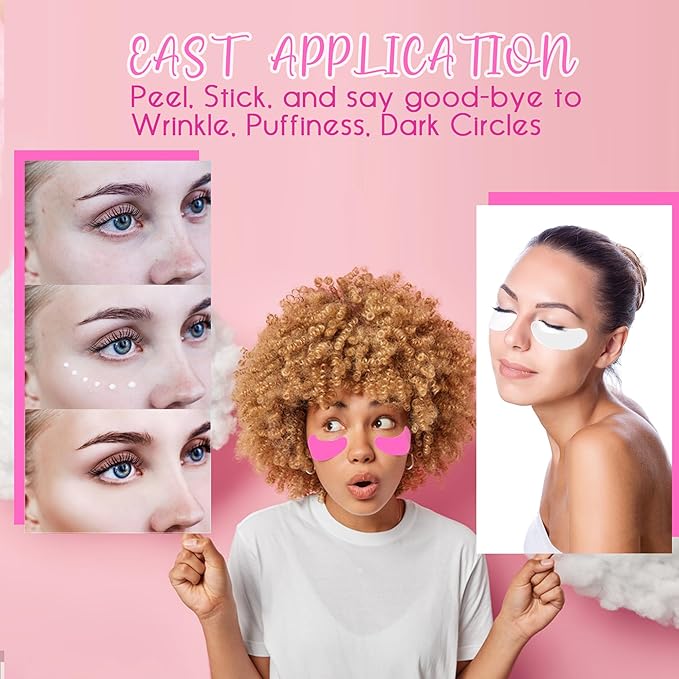 CCbeauty Reusable Under Eye Patches + Eye Cream Applicator Value Set | 100% Silicone Eye Gel Pads | Boost Hydration | Minimize Fine Lines + Wrinkles + Dark Circles | Storage Tin Included | Mango