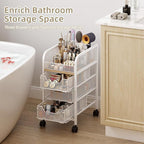 Rolling makeup cart organizer, 4-tier