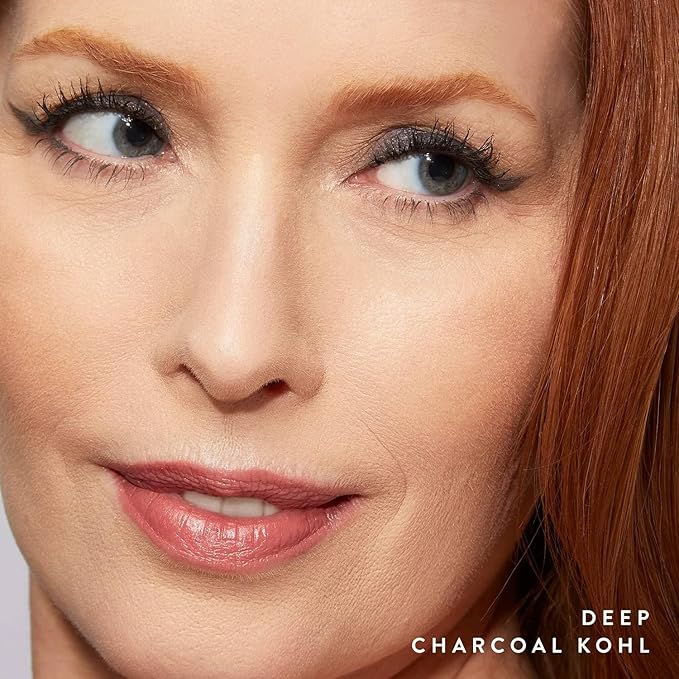 LAURA GELLER NEW YORK Kajal Longwear Kohl Eyeliner Pencil - Deep Charcoal Kohl - Caffeine and Vitamin E - Smooth & Blendable Liner - Built-In Sharpener