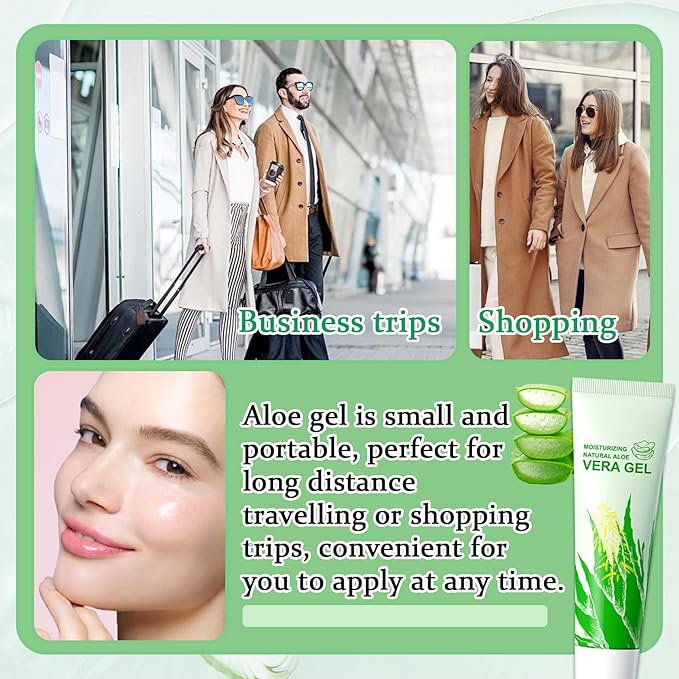 8PCS Aloe Vera Gel for Face & Skin,Organic Aloe Vera Gel,Hydrating After Sun Cream for Travel Size,Moisturizing Lotion for Skincare,After Sun Lotion for All Skin Type(D)