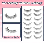 Natural Lashes Wispy Eyelashes 11MM Short Eye Lashes Pack 3D Volume Strip Lash Pack False Eyelashes Natural Look 7 Pair Siligli
