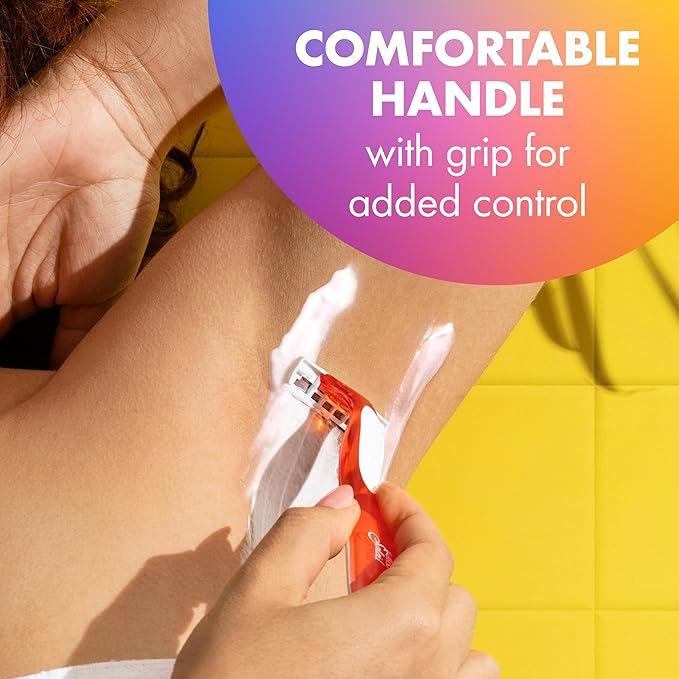 BIC Soleil Smooth Colors Women's Disposable 3 Blade Razors, Vibrant Handles and Moisture Strip, 8-Pack