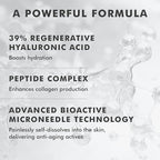 skyn ICELAND Dissolving Microneedle Under Eye Patches with 39% Hyaluronic Acid & Peptides No-Slip Eye Masks for Firming Wrinkles & Fine Lines, 8 Pairs