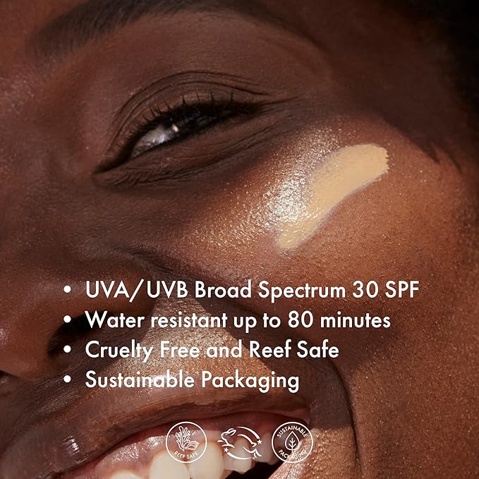 Unsun Mineral Tinted Face Sunscreen with Broad Spectrum SPF 30 - Water-Resistant Lotion, Primer & Color Corrector - 1.7 Fl Oz, Medium/Dark