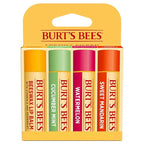 Burt's Bees Lip Balm - Original Beeswax, Cucumber Mint, Watermelon & Sweet Mandarin, With Responsibly Sourced Beeswax, Tint-Free, Natural Origin Treatment, 4 Tubes, 0.15 oz.