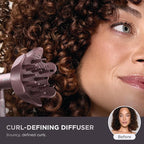 Shark FlexFusion Hair Straightener & Powerful Hair Dryer with Diffuser, Fusion Hair Brush, Ceramic Air Styler with Auto-Wrap Hair Curlers, Ceramic Plates, Cosmic Blush HD642S