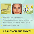 Ardell Active Lash - Pump’n, False Eyelashes, Cat Eye Lashes Wispy, Water-Resistant, Lightweight, 4 pairs, 1-Pack