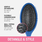 Conair Detangling Brush 3PK - For wet and dry - Ideal for all types - curly brush - brushes for women - detangler brush - brushes for women - Blue, Pink, Gray Assorted