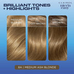 Clairol Nice'n Easy Permanent Hair Dye, 8A Medium Ash Blonde Hair Color, Pack of 3