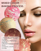 Baked Powder Blush, Glow Marbleized Blush Powder Palette,Lightweight Shimmery face Blush for Cheek,Eyeshadow Highlight,Women's Day Makeup Gift for Women rubores de maquillaje(0.49Ounce)-05