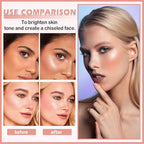 2PCS Fairy Pink Highlighter Makeup Palette Face Powder