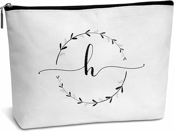 Monogram makeup bag letter toiletry