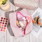 Soidram quilted makeup bag floral
